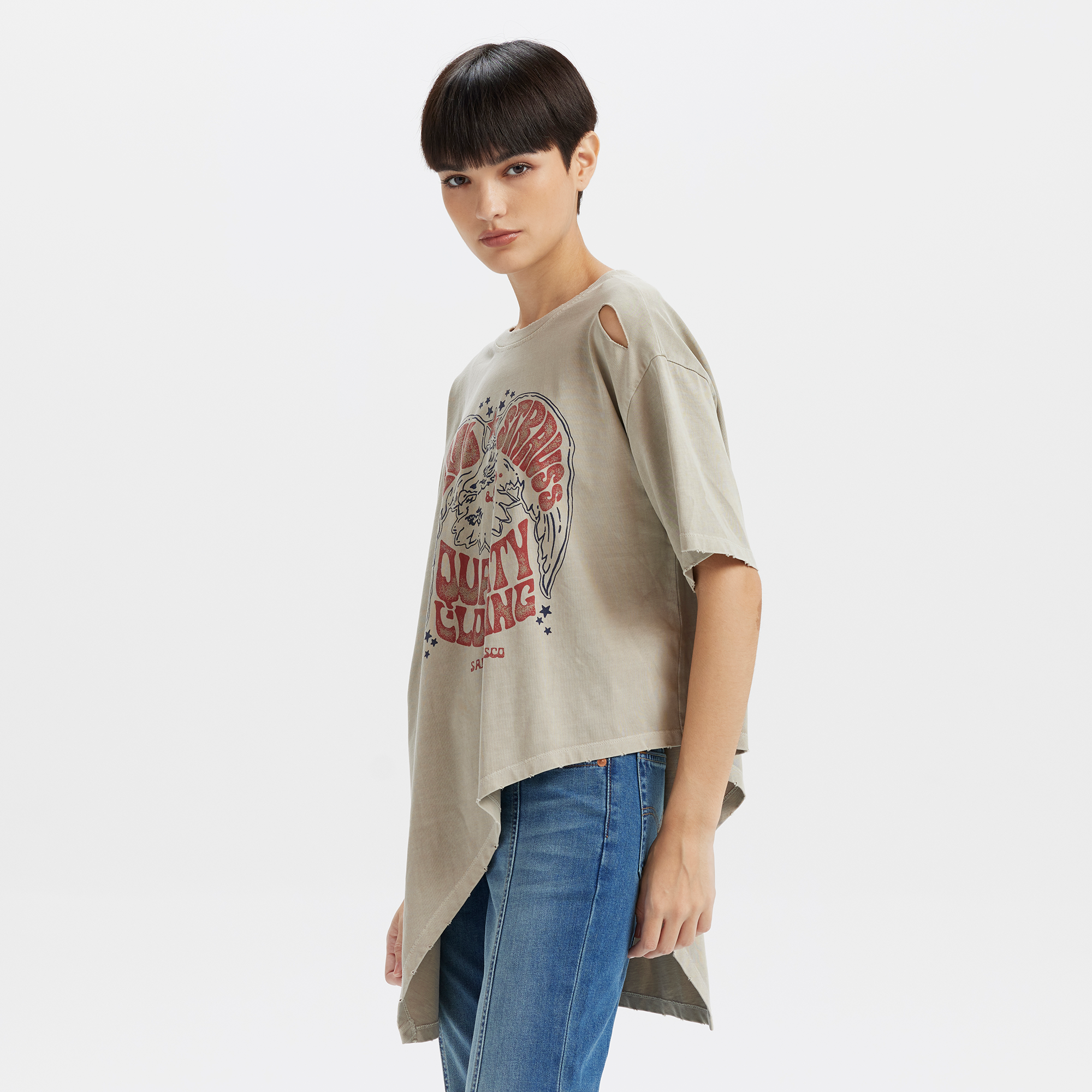 Levi's® Women's Distressed Design Printed Short Sleeve Tee - Image 5
