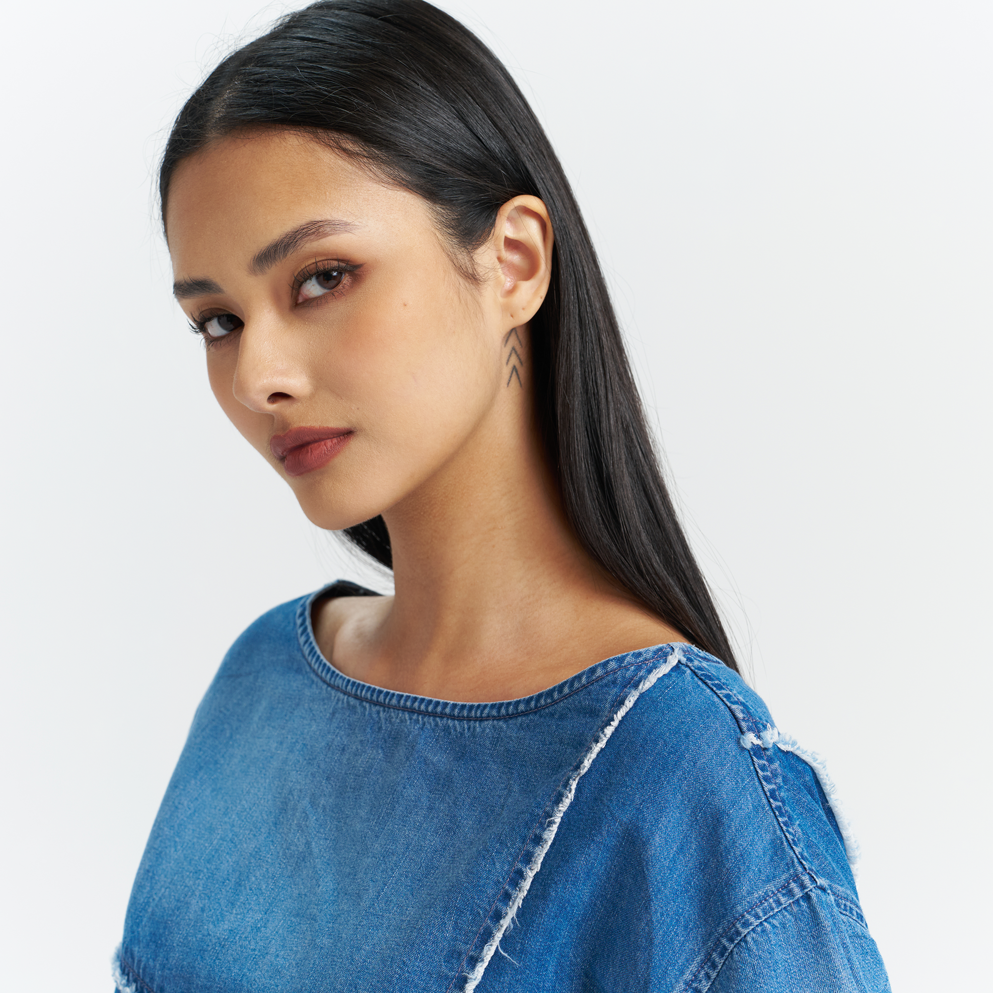 Levi's® Women's Patchwork Design Denim Short Sleeve Top - Image 6