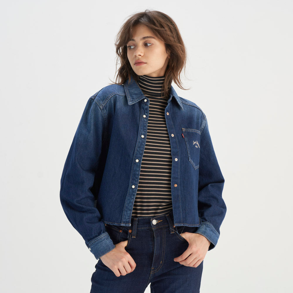 Levi's® Women's Cropped Levi's Printed Denim Jacket - Image 3