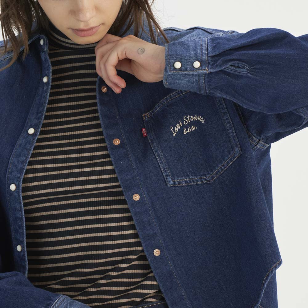 Levi's® Women's Cropped Levi's Printed Denim Jacket - Image 2