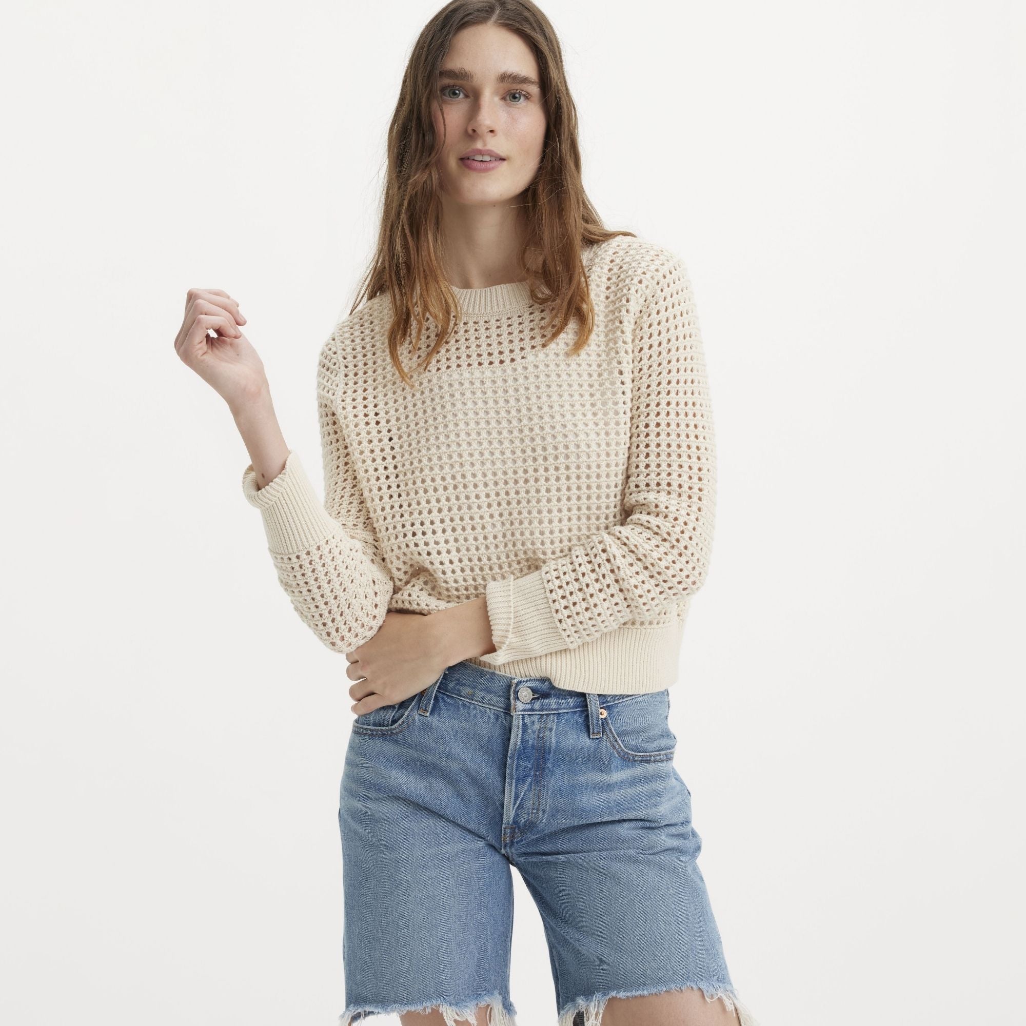 Levi's® Women's Superbloom Crochet Long-Sleeve Top - Image 3