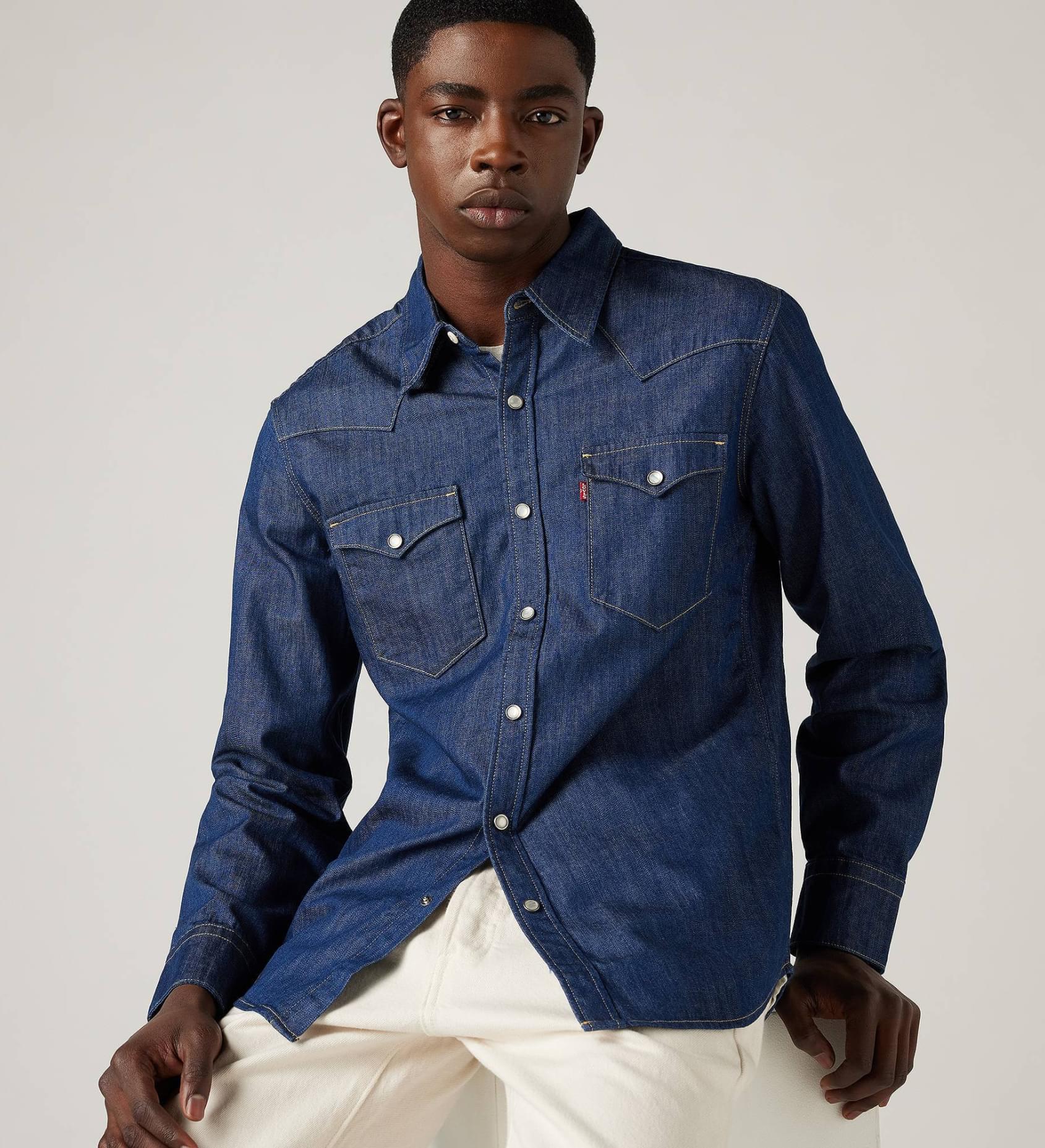 Levi's® Men's Barstow Denim Western Shirt. Standard Fit - Image 3